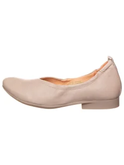 Leder-Ballerinas in Beige