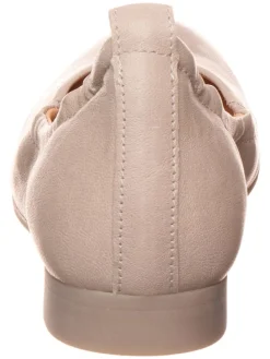 Leder-Ballerinas in Beige