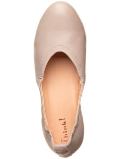 Leder-Ballerinas in Beige