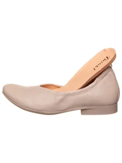 Leder-Ballerinas in Beige