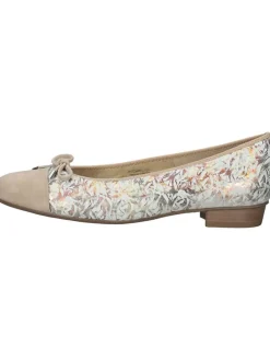 Leder-Ballerinas in Beige