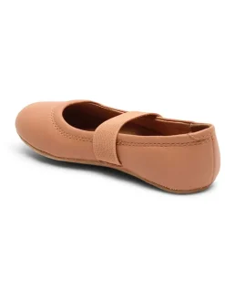 Leder-Ballerinas in Beige