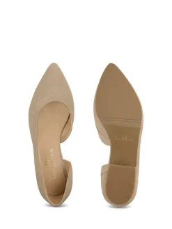 Leder-Ballerinas in Beige
