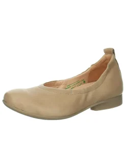 Leder-Ballerinas in Beige