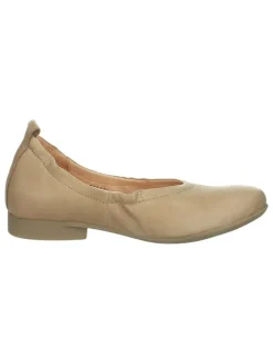 Leder-Ballerinas in Beige