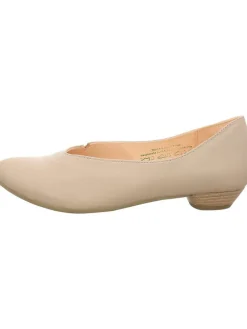 Leder-Ballerinas in Beige