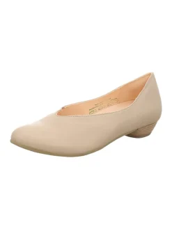 Leder-Ballerinas in Beige