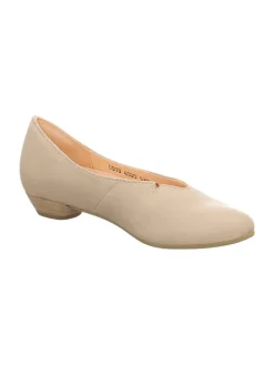 Leder-Ballerinas in Beige
