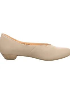 Leder-Ballerinas in Beige