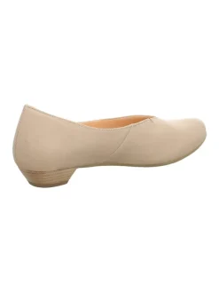 Leder-Ballerinas in Beige