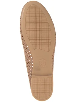 Leder-Ballerinas in Beige