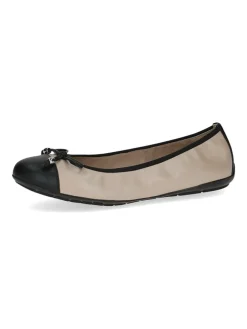 Leder-Ballerinas in Beige