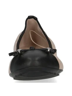 Leder-Ballerinas in Beige