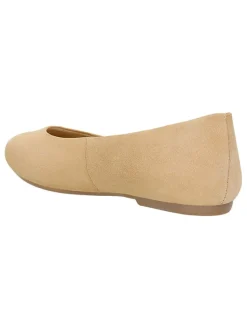 Leder-Ballerinas in Beige