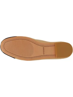 Leder-Ballerinas in Beige/ Schwarz