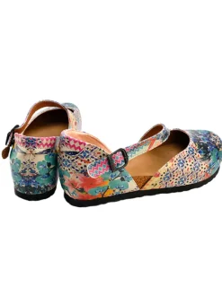 Leder-Ballerinas in Blau