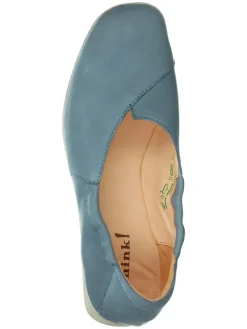 Leder-Ballerinas in Blau