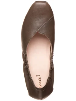 Leder-Ballerinas in Braun