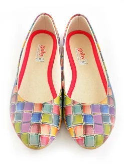 Leder-Ballerinas in Bunt