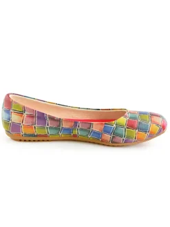 Leder-Ballerinas in Bunt