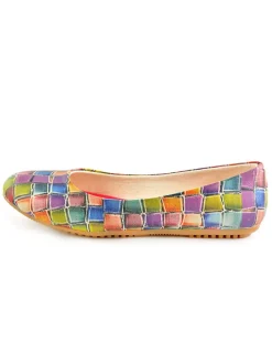 Leder-Ballerinas in Bunt