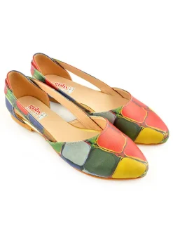 Leder-Ballerinas in Bunt