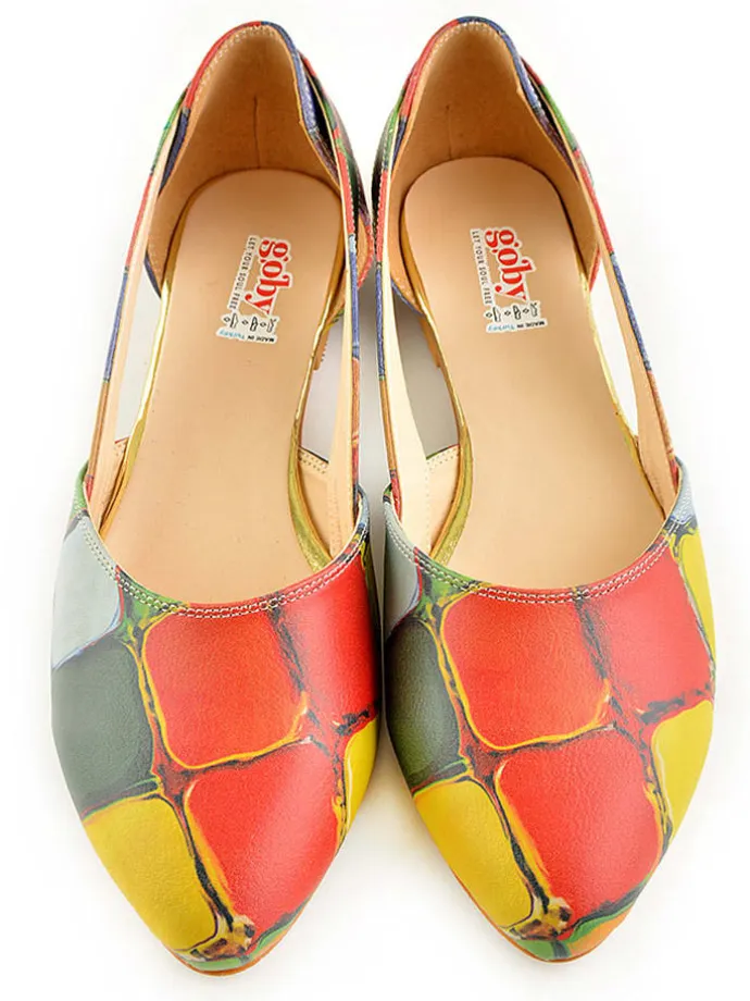 Leder-Ballerinas in Bunt