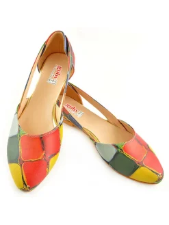 Leder-Ballerinas in Bunt