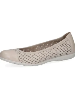 Leder-Ballerinas in Creme