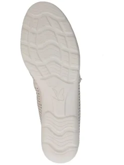 Leder-Ballerinas in Creme