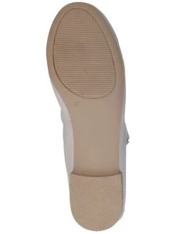 Leder-Ballerinas in Creme