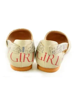 Leder-Ballerinas in Creme/ Bunt