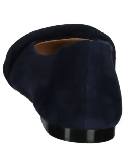 Leder-Ballerinas in Dunkelblau