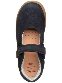 Leder-Ballerinas in Dunkelblau