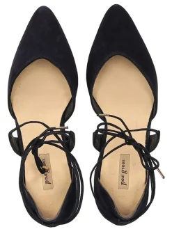 Leder-Ballerinas in Dunkelblau