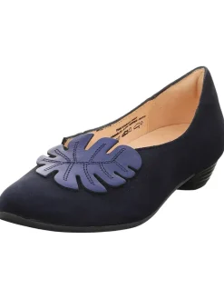 Leder-Ballerinas in Dunkelblau