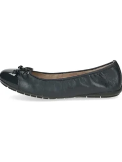 Leder-Ballerinas in Dunkelblau