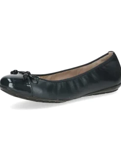 Leder-Ballerinas in Dunkelblau