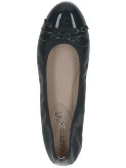 Leder-Ballerinas in Dunkelblau