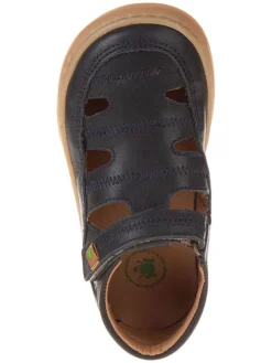 Leder-Ballerinas in Dunkelblau