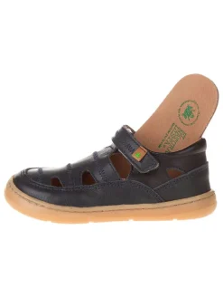 Leder-Ballerinas in Dunkelblau