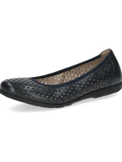 Leder-Ballerinas in Dunkelblau