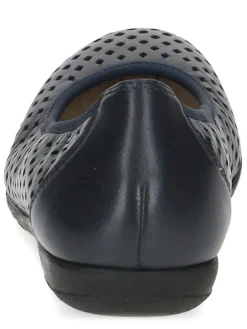 Leder-Ballerinas in Dunkelblau