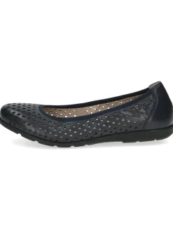 Leder-Ballerinas in Dunkelblau