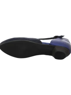 Leder-Ballerinas in Dunkelblau