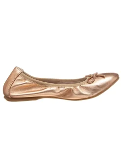 Leder-Ballerinas in Gold
