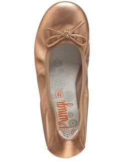 Leder-Ballerinas in Gold