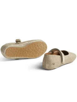 Leder-Ballerinas in Gold