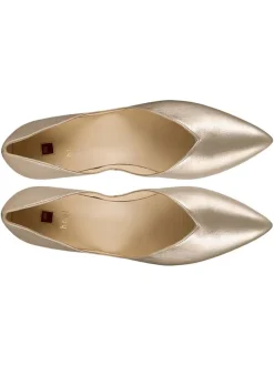 Leder-Ballerinas in Gold
