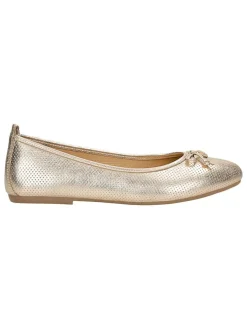 Leder-Ballerinas in Gold
